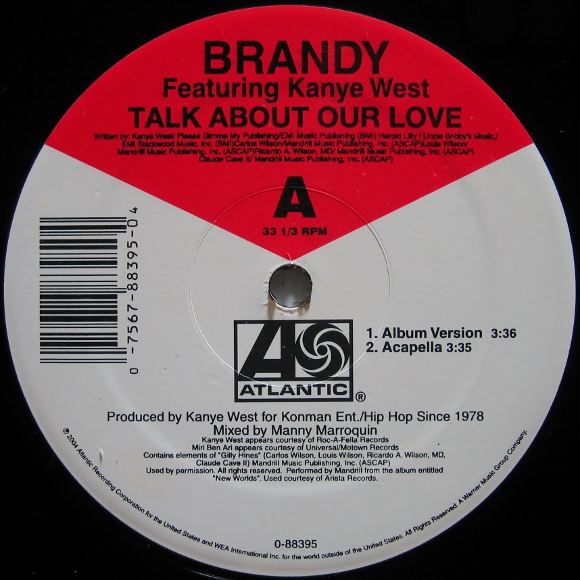 Brandy featuring Kanye West Talk About Our Love twothree,records