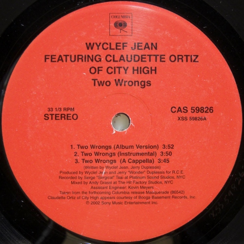 Wyclef Jean featuring Claudette Ortiz of City High - Two Wrongs