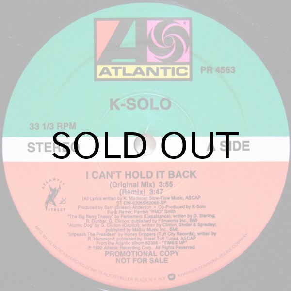 画像1: K-SOLO / I CAN'T HOLD IT BACK