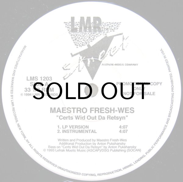 画像1: MAESTRO FRESH WES / CERTS WID OUT DA RETSYN