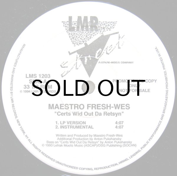 画像1: MAESTRO FRESH WES / CERTS WID OUT DA RETSYN