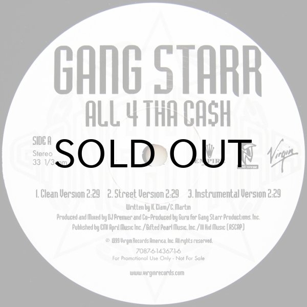 画像1: GANG STARR / ALL 4 THA CA$H