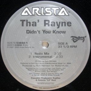 画像: Tha' Rayne – Didn't You Know