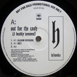 画像: DJ Honda – Out For The Cash (5 Deadly Venoms)