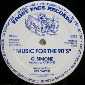 画像: G. Simone featuring KRS-One – Music For The 90's