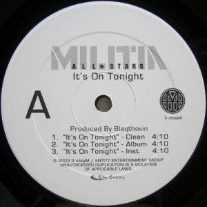 画像: Militia All Stars – It's On Tonight / Get On By