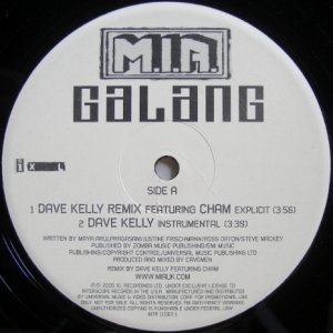 画像: M.I.A. – Galang (Dave Kelly Remix)