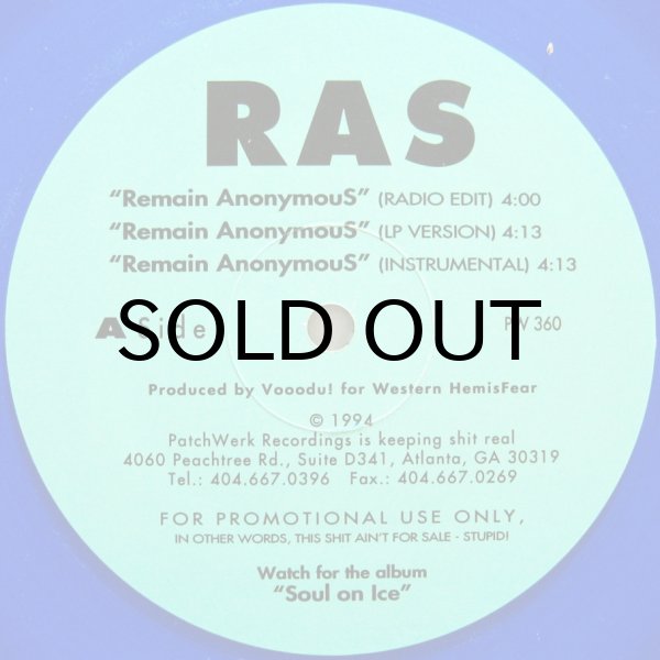 画像1: RAS / REMAIN ANONYMOUS