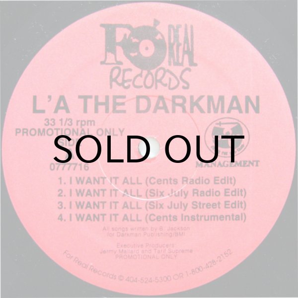 画像1: L'A THE DARKMAN / I WANT IT ALL