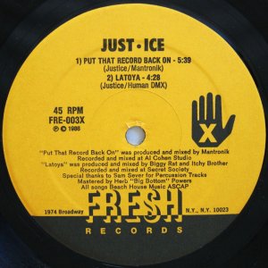 画像: JUST ICE / PUT THAT RECORD BACK ON