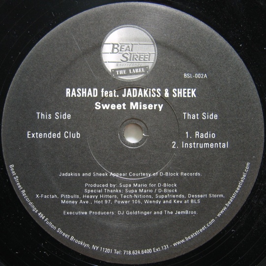 画像1: RASHAD feat. JADAKISS & SHEEK / SWEET MISERY（REMIX）