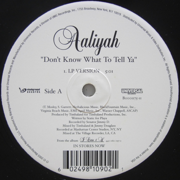 画像2: Aaliyah - Don't Know What To Tell Ya