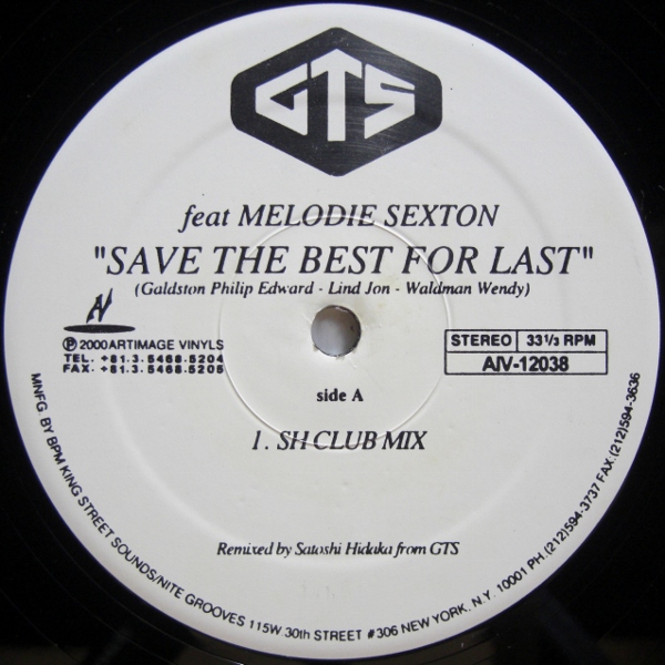 画像1: GTS feat. Melodie Sexton - Save The Best For Last