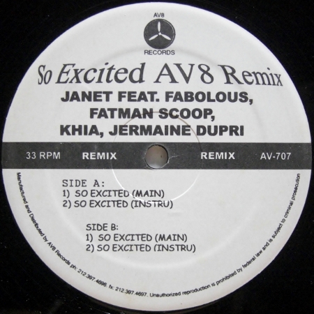 画像1: Janet feat. Fabolous, Fatman Scoop, Khia, Jermaine Dupri – So Excited (AV8 Remix)