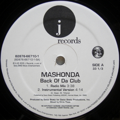 画像1: Mashonda – Back Of Da Club
