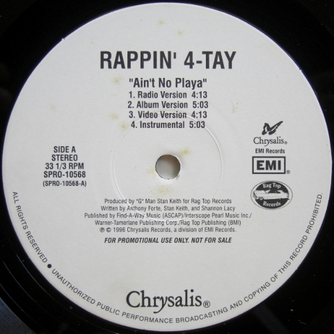 画像1: Rappin' 4-Tay – Ain't No Playa