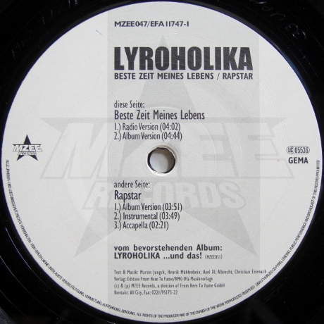 画像1: Lyroholika – Beste Zeit Meines Lebens / Rapstar
