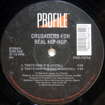 画像1: Crusaders For Real Hip-Hop – That's How It Is / Higher / Police Brutality