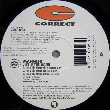 画像1: Mannish – Jive U The Mann / Mannish