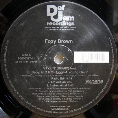 画像1: Foxy Brown feat. Baby • N.O.R.E. • Loon & Young Gavin – Stylin' (Remix)